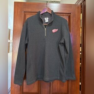 Detroit Red Wings NHL Ribbed Quarter Zip Pullover Large